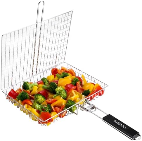 Eisinly BBQ Grilling Basket for Outdoor Grill with Removable Handle by Eisinly