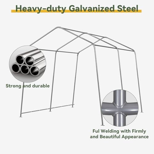 Aoxun 10x10 FT Outdoor Portable Storage Shed Tent for Motorcycle,Gray - Image 3