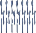 Zoyiancy 21Pcs Wheat Straw Cutlery Set, Blue Reusable Utensils by ZoyiancyLifeButler