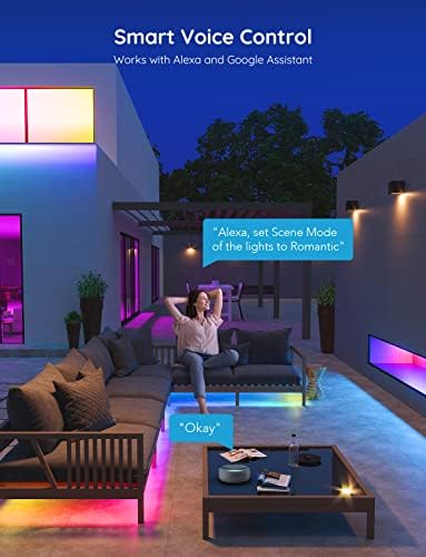 Govee Outdoor LED Strip Lights, 65.6ft Smart Led Strip Lights Work with Alexa and Google Assistant, App Control, IP65 Waterproof, RGBIC Outdoor Lights for Patio, Eave, Patio Decorations - Image 6