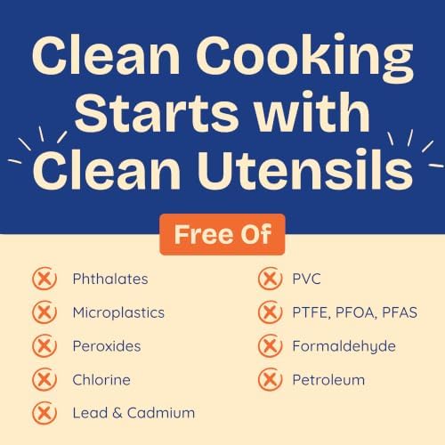 NonToxic Platinum Silicone Utensils, 100% Plastic-Free, 8-Pcs, Beige - Image 4