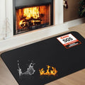 Fireproof Fireplace Rug for Home Protection, 4'11'' x 2'8'' x 0.04'', Black by TOHONFOO