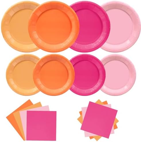 180pcs Pink and Orange Party Decorations,Serves 60 by Osonm