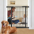 29.9"-40.9" Wide Baby Gate for Doorways Stairs, 30 in Tall Dog Gates with Door No Drill, Auto Close Child Safety Gate for Kid Doggie Cat Proof, Large Long Dog Barrier Indoor Hallways House, Black by Unknown