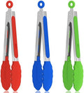Small Cooking Tongs 7 inch Mini Serving Tongs with Silicone Tips by EEKEDO