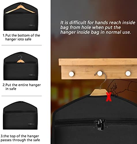 JUGREAT Fireproof Hanger Diversion Safe Bag With Lock, Hidden Storage for Valuables, Secret Under Clothes With Hidden Compartment to Hide Items for Home or Travel - 1 Pack - Image 5