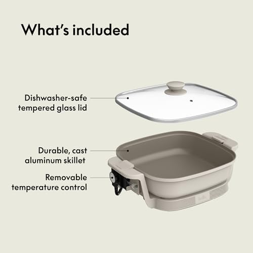 bella Fits-Anywhere™ SAUTE Make & Take Skillet, Non-Toxic, Ceramic, Oatmilk - Image 6