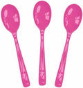 SietDESEO 25 PCS Hot Pink Plastic Spoons Disposable Utensils Heavy Duty Hot Pink Spoons Disposable Cutlery for Birthday Wedding Baby Shower Bridal Shower Plastic Silverware by SietDESEO