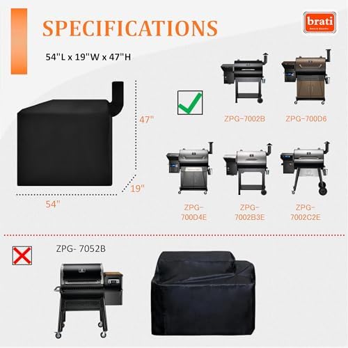 Grill Cover for Z Grills 700 Series and 10502B Pellet Smoker,54 Inch Z Grills Pellet Grill Cover Accessories - Image 3