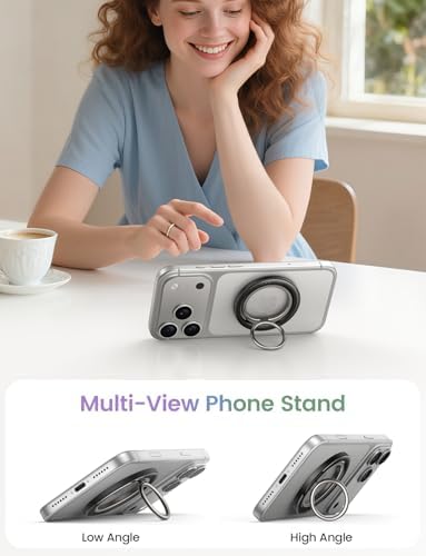 Lamicall Magnetic Phone Ring Grip Holder for MagSafe, Crystal Clear Black - Image 5
