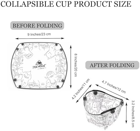 MIUPOO Collapsible Cup Set,Portable Mess Kit,Food Grade Material Free Folding Cup for Lunch Family Picnic, 4.7×4.2×3.2 Inches,4Pieces - Image 2