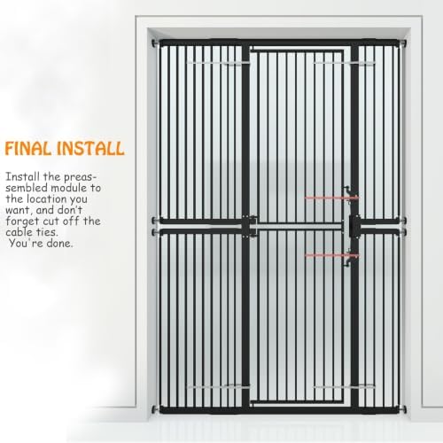 74.8" Extra Tall Pet Gate for Cats，29.5"-51.6" Extra Wide Cat Gate,Pressure Mounted Easy Walk Through Pet Gate with Door for Stairs, Doorways, Kitchen(Black) - Image 6