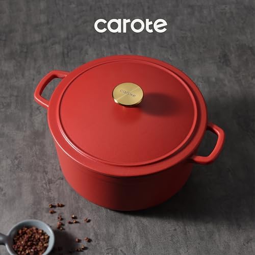 CAROTE 5QT Enameled Cast Iron Dutch Oven Pot with Lid - Image 5