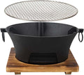 Round Seasoned Cast Iron Charcoal Hibachi Grill by YJTAN