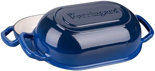 VORRINGARD Enameled Cast Iron Sourdough Bread Oven, Dutch Oven, Loaf Cast Iron Bread Pan for Homemade Bread Baking, Meatloaf Pan with Lid, 5QT, Blue - Image 4