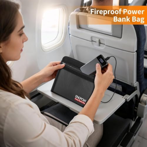 ENGPOW Fireproof Organizer Travel Safe Bag, Portable Electronic Carry Case - Image 6