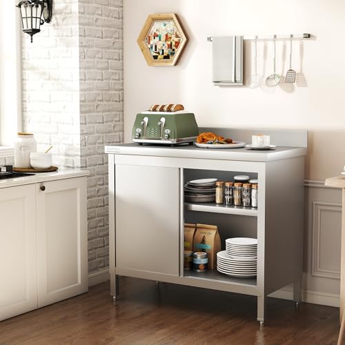 HARDURA 24"×48" Stainless Steel Cabinet Kitchen Prep Worktable - Image 5