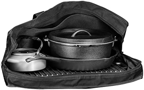 Bruntmor Camping Cooking Set Of 5. Pre Seasoned Cast Iron Pots And Pans Cookware/Dutch Oven Sets With Lids For Outdoor Comefire Cooking. Camping Skillet Grill Cookware Skillet Set With Carrying Case - Image 4