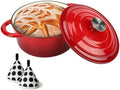 3 QT Enameled Cast Iron Dutch Oven with Self-Basting Lid, Small Soup Pot by COOKWINCastIron
