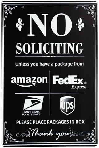 No Soliciting Decorative Metal Sign - Please Place Packages by WelcometoLUCDNC