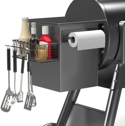 1 Pack Magnetic Storage Bin and Paper Towel Holder for Traeger Smoker Grill by Sirozi