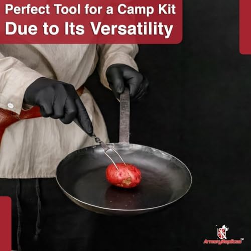 Armory Replicas™ Hand Forged Iron Frying Pan – 11" Durable Medieval-Style Pan for Gas, Induction, Wood & Open Fire Cooking - Image 5