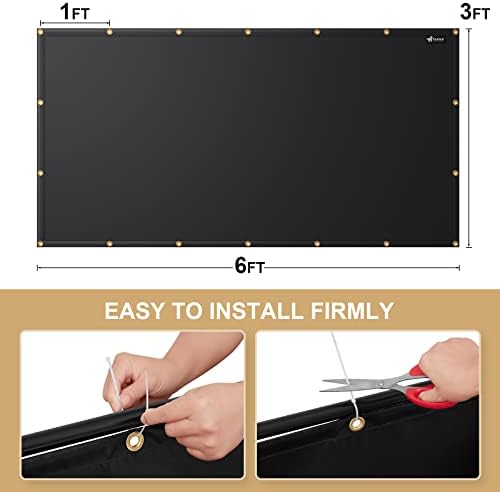 FLASLD Heavy Duty Fireproof Fence Cover and Screen Protect Deck Railing from Grill Heat, Balcony Privacy Screen Cover, Apartment Railing, Waterproof Windscreen (3'x6') - Image 4