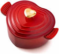 Mabeeze Heart Shaped Dutch Oven, Enameled Cast Iron, 2 Qt Red by MABEEZE
