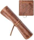 Angus Stoke premium leather Knife Roll Bag - Storage and Protection for Chef Knives, 7 Slots and 1 Zipper Pocket, genuine Buffalo Leather Case Nils (Mahogany) by AngusStoke