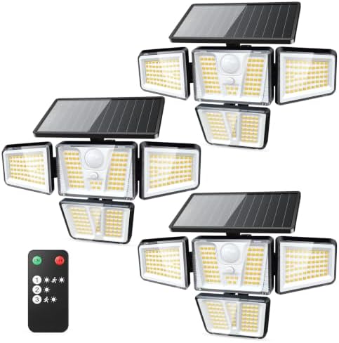 Solar Flood Lights, 3600LM 270° Motion Sensor Outdoor Lights-Remote by TuyLuxeHome