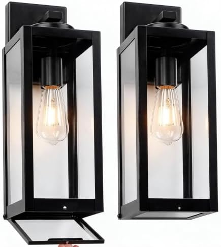 16" Fully Enclosed Outdoor Wall Light, Modern Exterior Lighting Fixtures by Yolsunes
