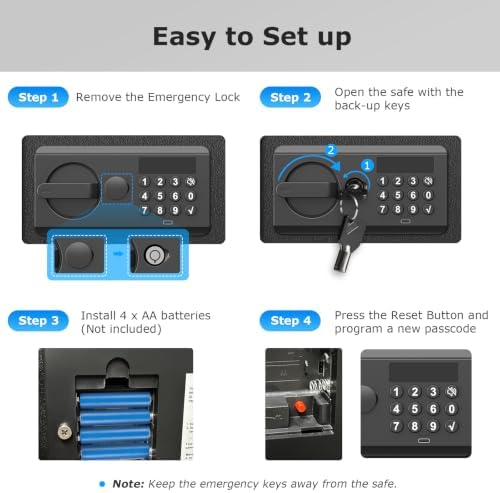 Bonsaii Security Safe Box With Keypad Lock 1.2 Cu.Ft for Cash Jewelry Home - Image 7