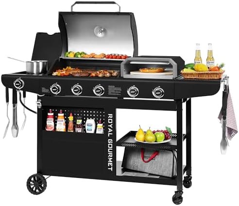 ZH3004H Premium Gas Grill and Pizza Oven Combo Black by GrillsHouse