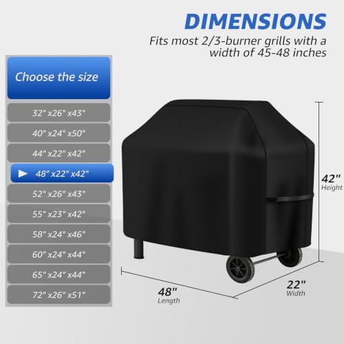 Perfect Grill Cover for Outdoor Grills Waterproof Rip-Proof Weather Resistant for Reliable Protection Griddle Cover Easy to Clean Adjustable Hem Drawstring Fade Resistant (Brown, 48) - Image 2