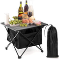SOUJOY Folding Camping Table with Storage Bag, Small Beach Side Table, Portable Collapsible Aluminum Picnic Tent Side Table for Outdoor Cooking, BBQ, Hiking, Boat, Travel by SOUJOY