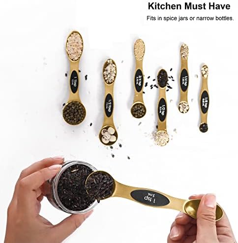 Magnetic Measuring Spoons Set Stainless Steel with Leveler, Stackable Metal Tablespoon Measure Spoon for Baking, Measuring Cups and Spoon Set Kitchen Gadgets Apartment Essentials Fits in Spice Jars - Image 6