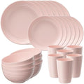 Quatish 24 Piece Plates and Bowl Set for 6, Dinnerware Dish Set for Kitchen by Quatish