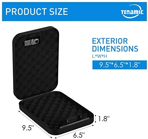 TENAMIC Pistol Safe, Portable Travel Gun Safe, Solid Steel Handgun Lock Box for Home, Gun Safes for Car, Black - Image 2
