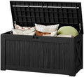 130 Gallon Deck Box Outdoor Indoor Waterproof Storage Box, Black by Acurax
