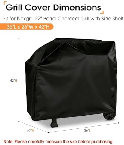 Grill Cover for Nexgrill 810-0025 22" Barrel Charcoal Grill - Image 2