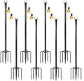 8 Pack String Light Poles for Outside, Adjustable Metal Patio Light Poles by Fussion