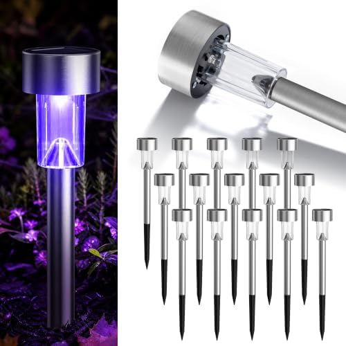 GIGALUMI 16 Pack Purple Solar Halloween Lights,Outdoor Halloween Decoration - Image 4
