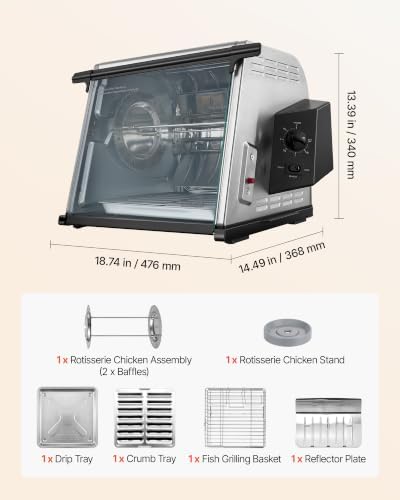 VEVOR Rotisserie Oven Large Capacity 12L Shawarma Grill Machine 1250W - Image 7