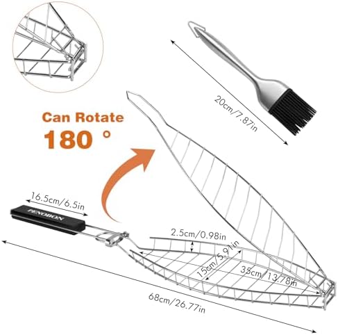 Fish Grill Basket, Perfect for Grilling Whole Fish, Seafood, Vegetables - Image 3