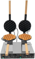 Commercial Waffle Maker, 2830W Electric Honeycomb-Shaped Waffle Machine, Double-head Stainless Steel Waffle Iron Baker with Non-Stick Coating, 122-572℉ Temperature Adjustable by Milzeone