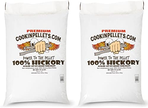 CookinPellets 40-Pound Premium Genuine Hickory Hardwood Grill Smoker Wood Pellets, No Bark, Fillers, and Flavor Oils, for Meat and Veggies (2 Pack) by Unknown