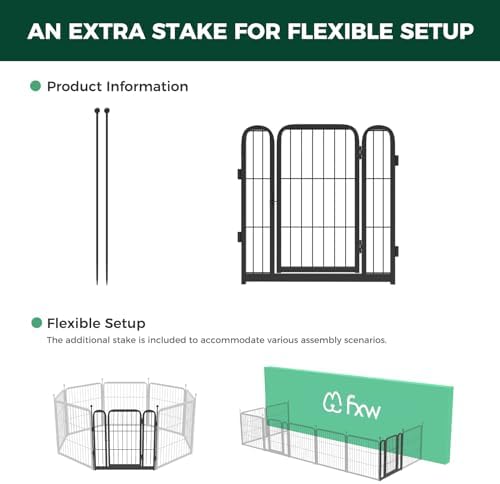 FXW Add-On Gate Panel for Outdoor Dog Playpen, 24" H, Black, Patented - Image 5