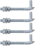 VIVIDA J Bolt Gate Hinge, 5/8" X 6" Heavy Duty Gate Hinge Bolt, 4-Pack by VIVIDA