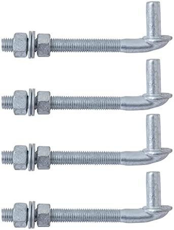VIVIDA J Bolt Gate Hinge, 5/8" X 6" Heavy Duty Gate Hinge Bolt, 4-Pack by VIVIDA