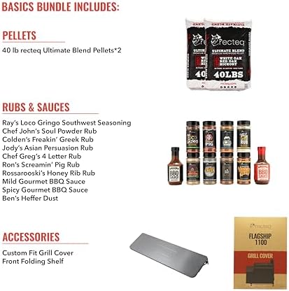 recteq Pellet Grill Smoker - Flagship 1600, Wood Pellet Smoker, BBQ, Wi-Fi Smart Grill, 1600 Sq. In. Cook Space, 40 lbs Hopper, Grilling Basics Bundle - Image 3